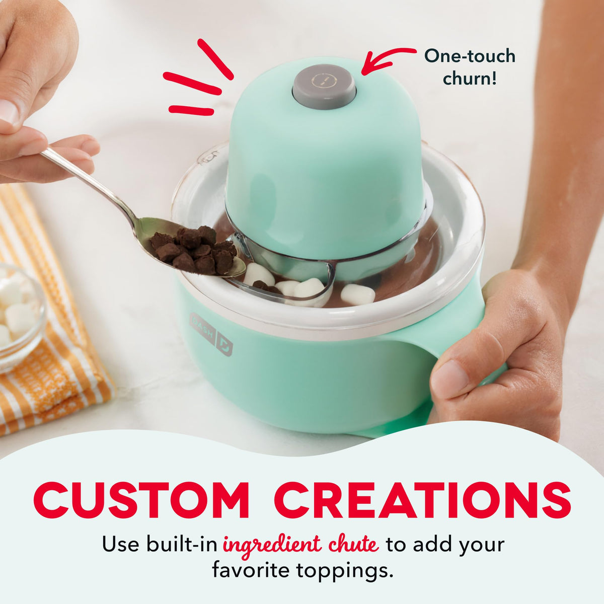My Mug Ice Cream Maker 2 Pack Bundle | Electric Countertop Soft Serve Ice Cream Machine, 2 Single Serve Half-Pint Freezer Mugs with Ingredient Chute & Recipe Guide, Compact, Aqua