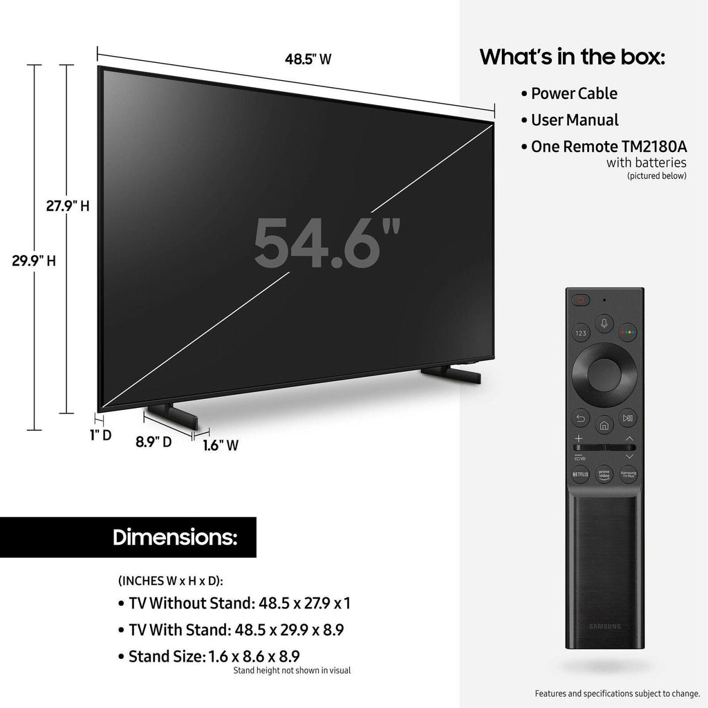 samsung au8000 55" 4k ultra hd hdr smart led tv - 2021 model