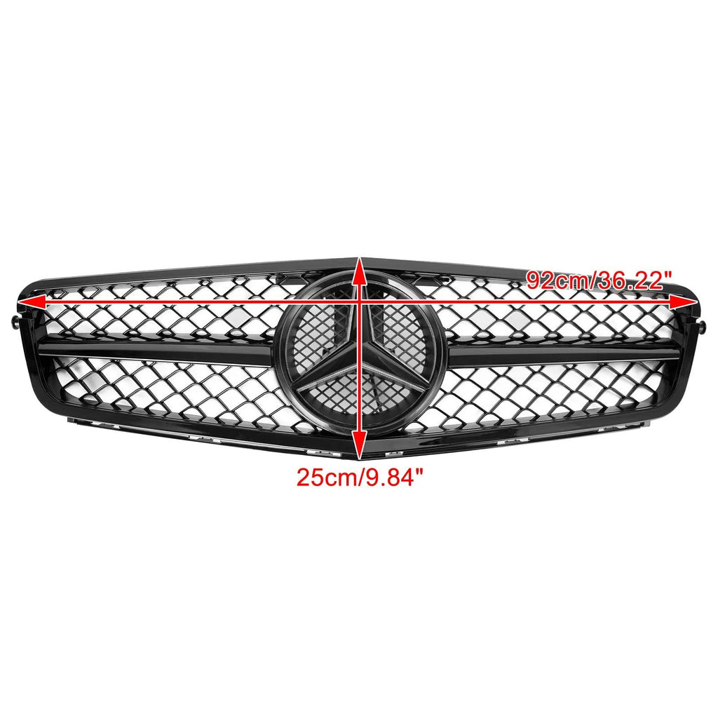 Benz C-Class W204 C300 C350 2008-2014 AMG Front Bumper Grille Grill w/LED Generic