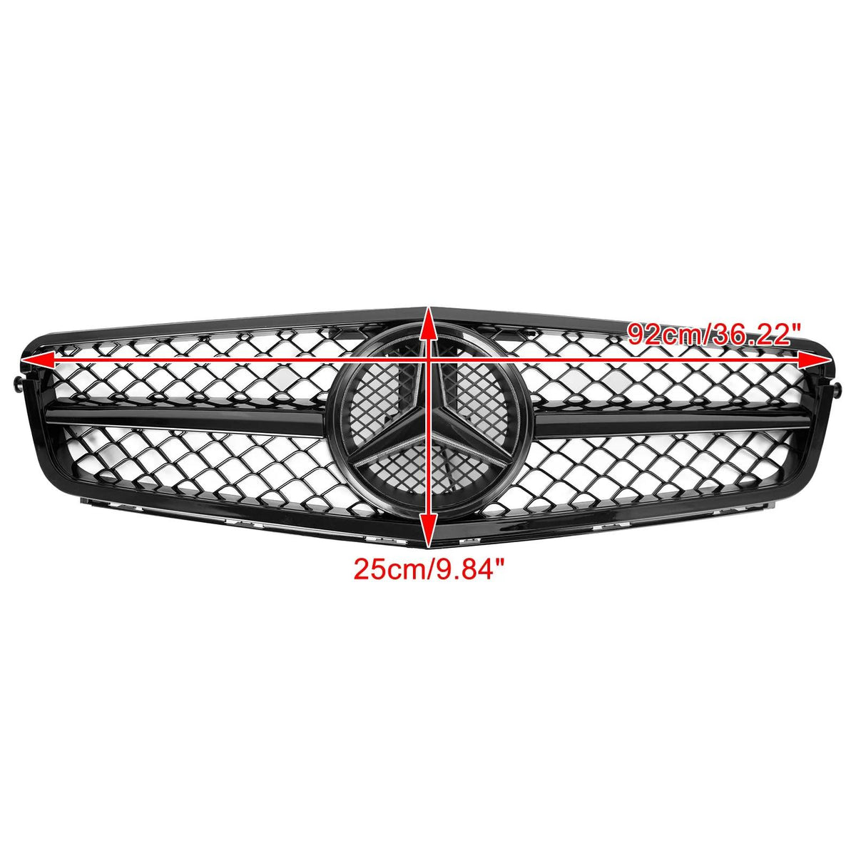 Benz C-Class W204 C300 C350 2008-2014 AMG Front Bumper Grille Grill w/LED Generic