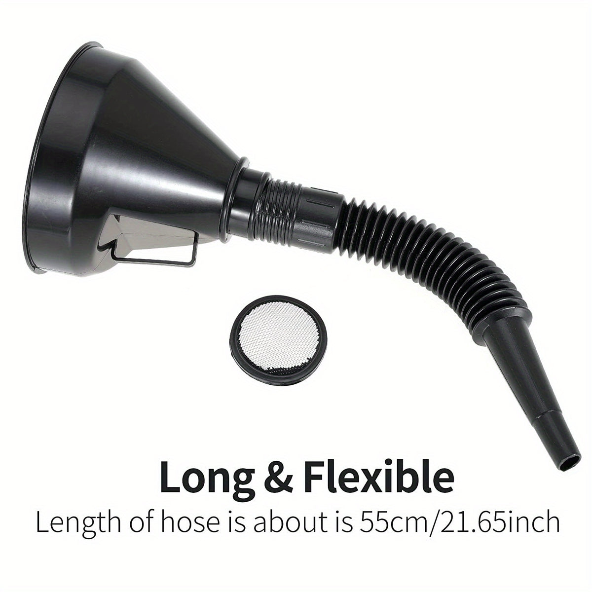 Flexible Automotive Fuel Funnel: Spill-Proof Refueling & Oil Changing Tool with Wide Mouth & Handle
