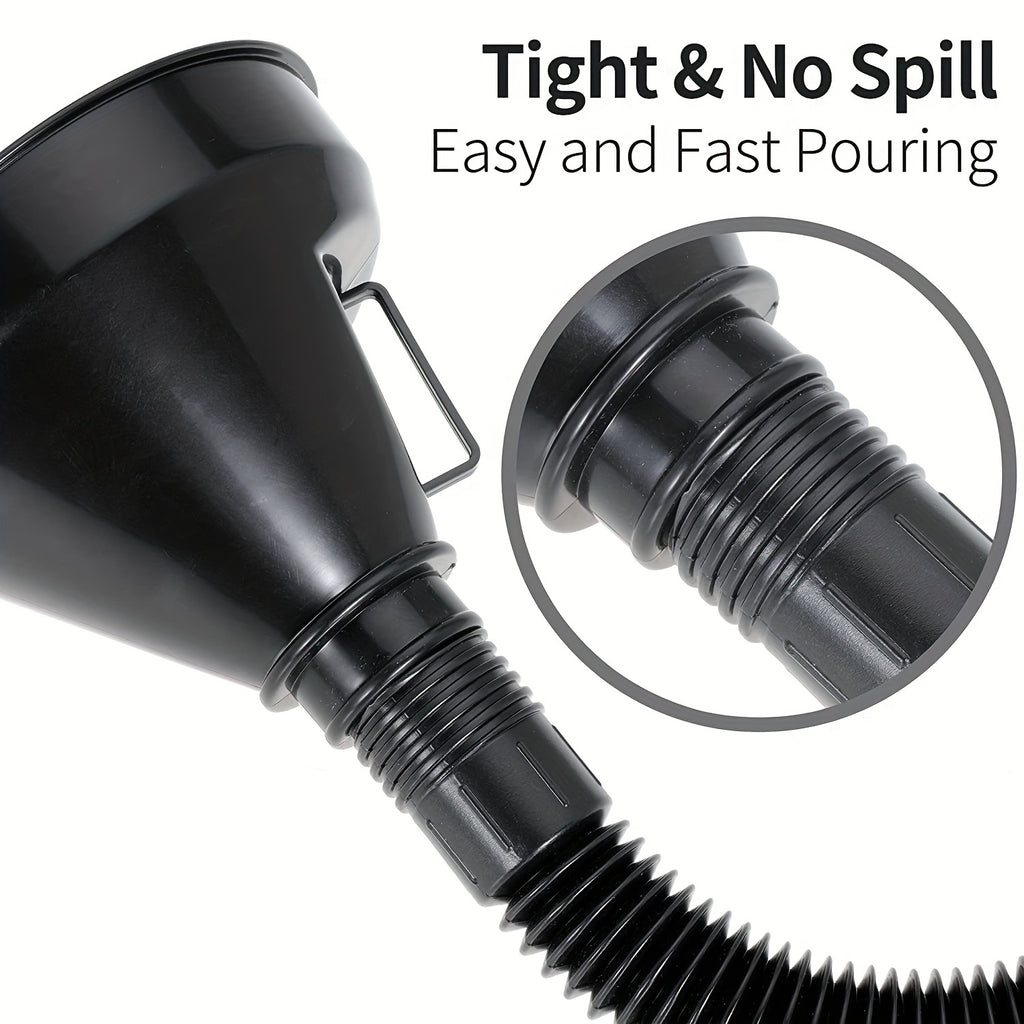 Flexible Automotive Fuel Funnel: Spill-Proof Refueling & Oil Changing Tool with Wide Mouth & Handle