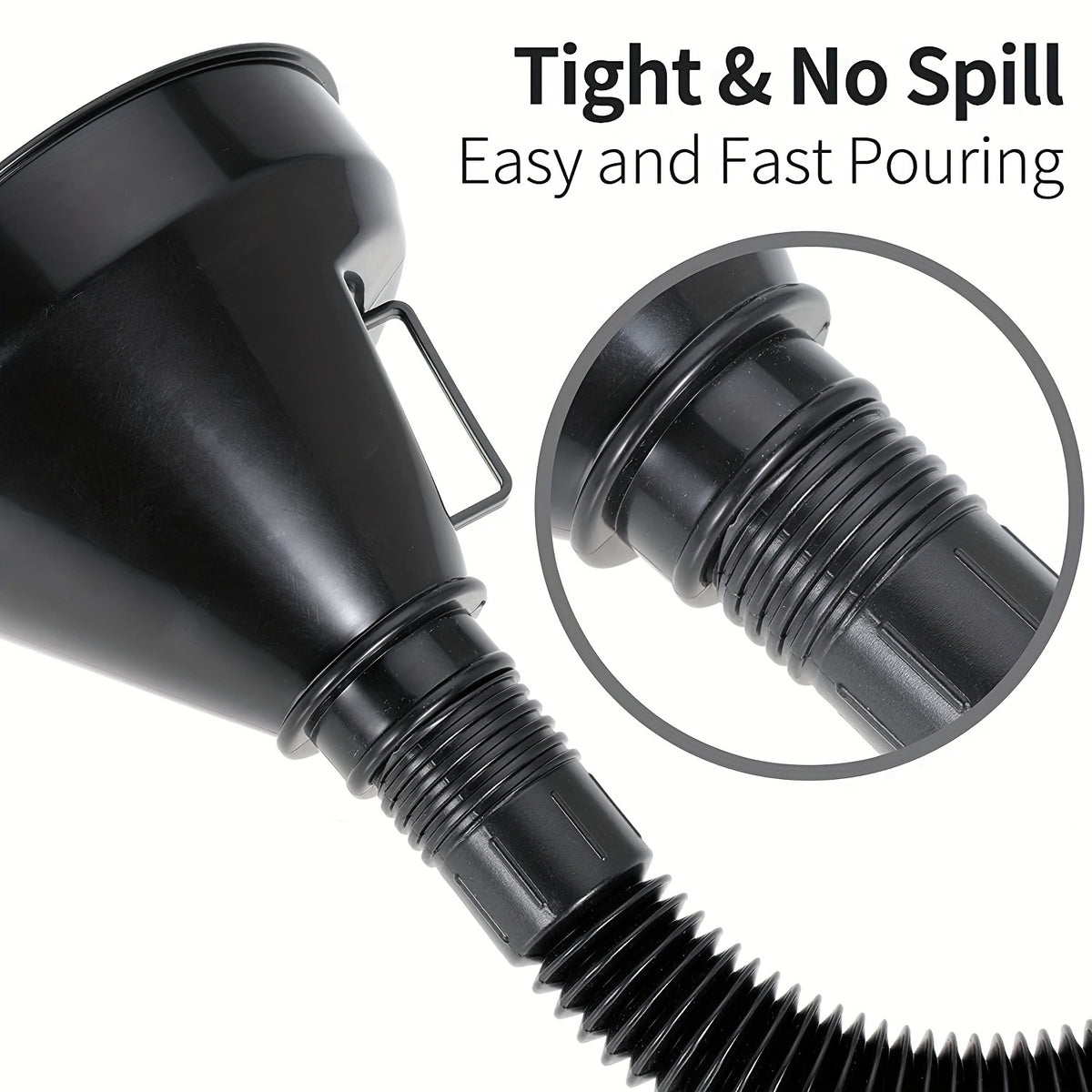 Flexible Automotive Fuel Funnel: Spill-Proof Refueling & Oil Changing Tool with Wide Mouth & Handle