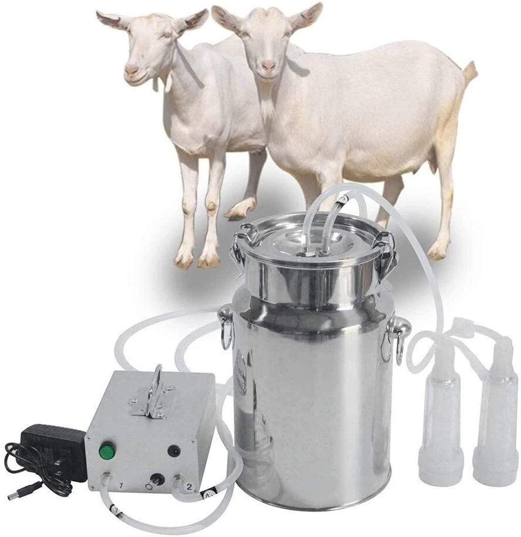 lqqsd 14l electric goat milking machine stainless steel electric vacuum pulsation suction pump milker machine with vacuum-pulse pump portable farm milking machine for cow goat sheep livestock