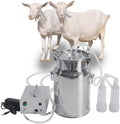 lqqsd 14l electric goat milking machine stainless steel electric vacuum pulsation suction pump milker machine with vacuum-pulse pump portable farm milking machine for cow goat sheep livestock