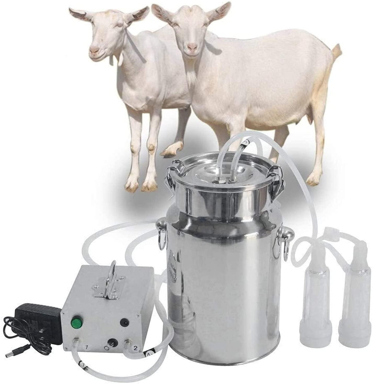lqqsd 14l electric goat milking machine stainless steel electric vacuum pulsation suction pump milker machine with vacuum-pulse pump portable farm milking machine for cow goat sheep livestock