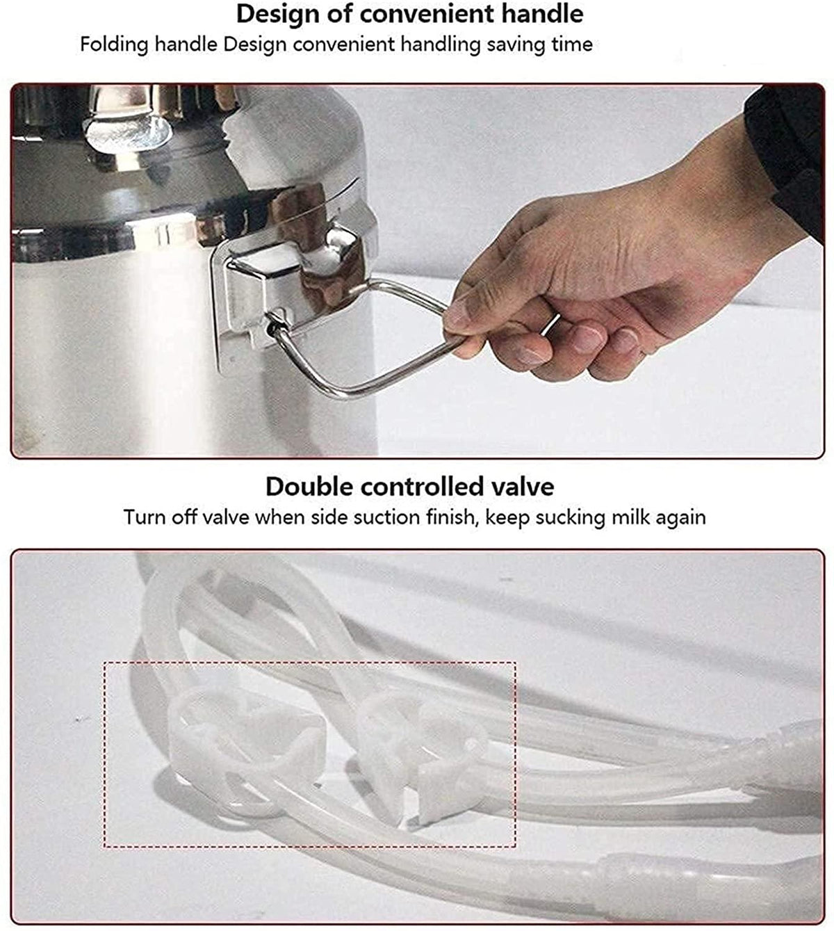 lqqsd 14l electric goat milking machine stainless steel electric vacuum pulsation suction pump milker machine with vacuum-pulse pump portable farm milking machine for cow goat sheep livestock