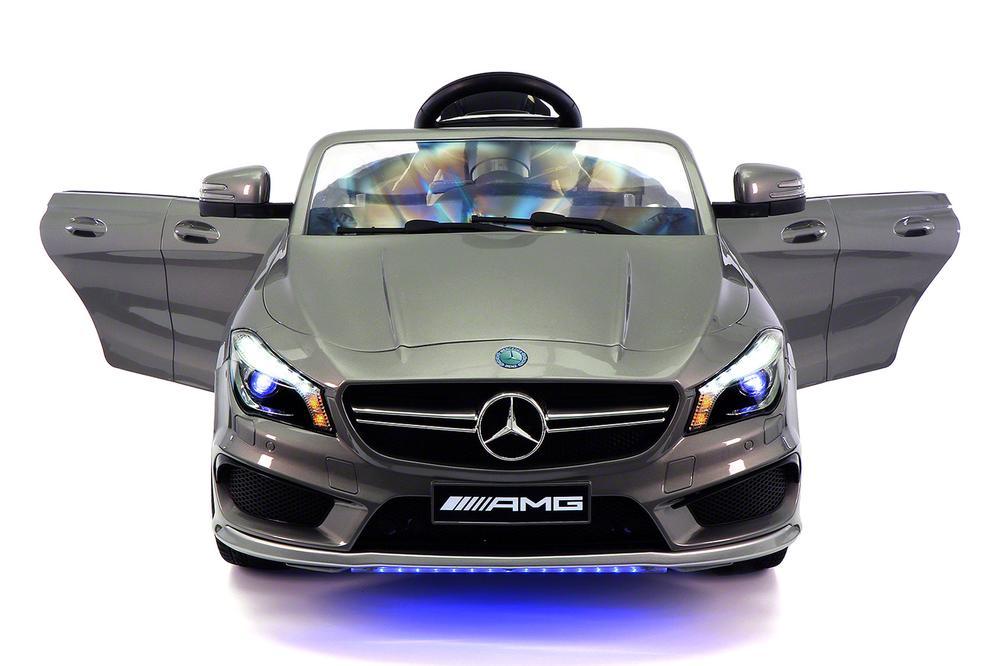 CARZ4KIDS MERCEDES CLA45 AMG 12V ELECTTRIC KIDS RIDE ON TOY CAR BATTERY POWERED LED WHEELS PARENTAL REMOTE | GRAY METALLIC