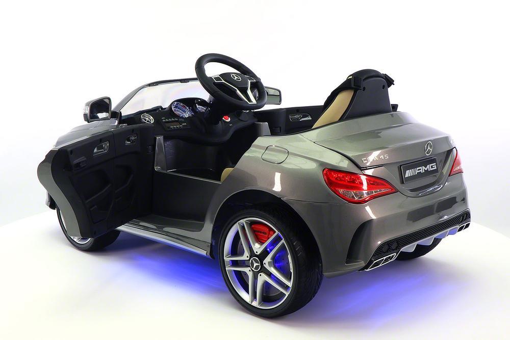 CARZ4KIDS MERCEDES CLA45 AMG 12V ELECTTRIC KIDS RIDE ON TOY CAR BATTERY POWERED LED WHEELS PARENTAL REMOTE | GRAY METALLIC