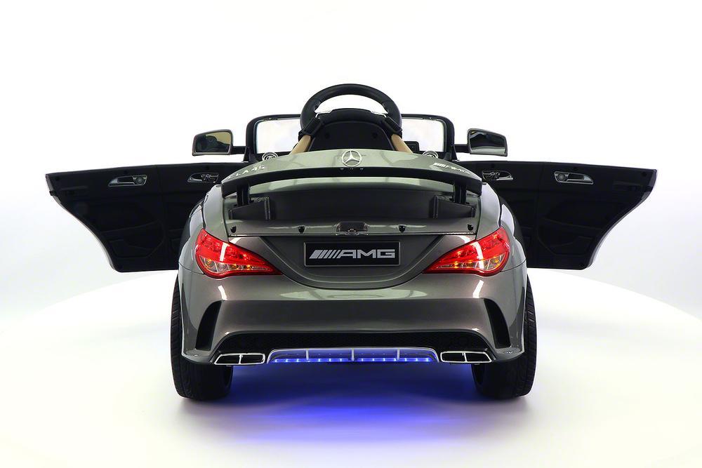 CARZ4KIDS MERCEDES CLA45 AMG 12V ELECTTRIC KIDS RIDE ON TOY CAR BATTERY POWERED LED WHEELS PARENTAL REMOTE | GRAY METALLIC