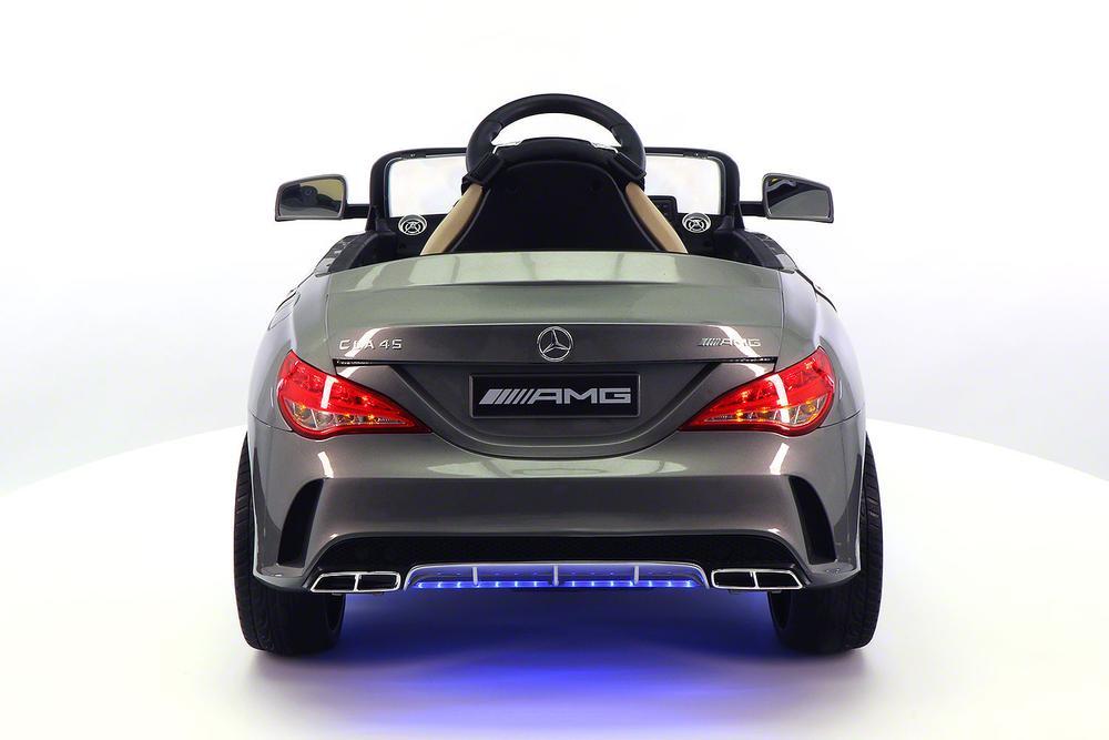 CARZ4KIDS MERCEDES CLA45 AMG 12V ELECTTRIC KIDS RIDE ON TOY CAR BATTERY POWERED LED WHEELS PARENTAL REMOTE | GRAY METALLIC