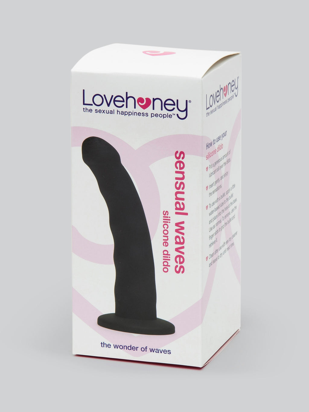 Lovehoney Sensual Waves Silicone Suction Cup Dildo 7 Inch, Black