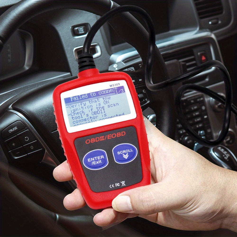 Universal OBD II Car Engine Fault Code Reader Turn Off Engine Light Emission Monitor Status Data Tester Diagnostic Scan MS300 OBD2 MS309 Clear CVN