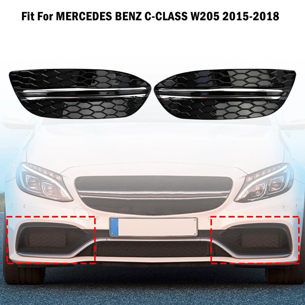 2015-2023 BENZ C-CLASS W205 Base Sedan Honeycomb Front Fog Light Cover 2058850723 MB1038172 Generic