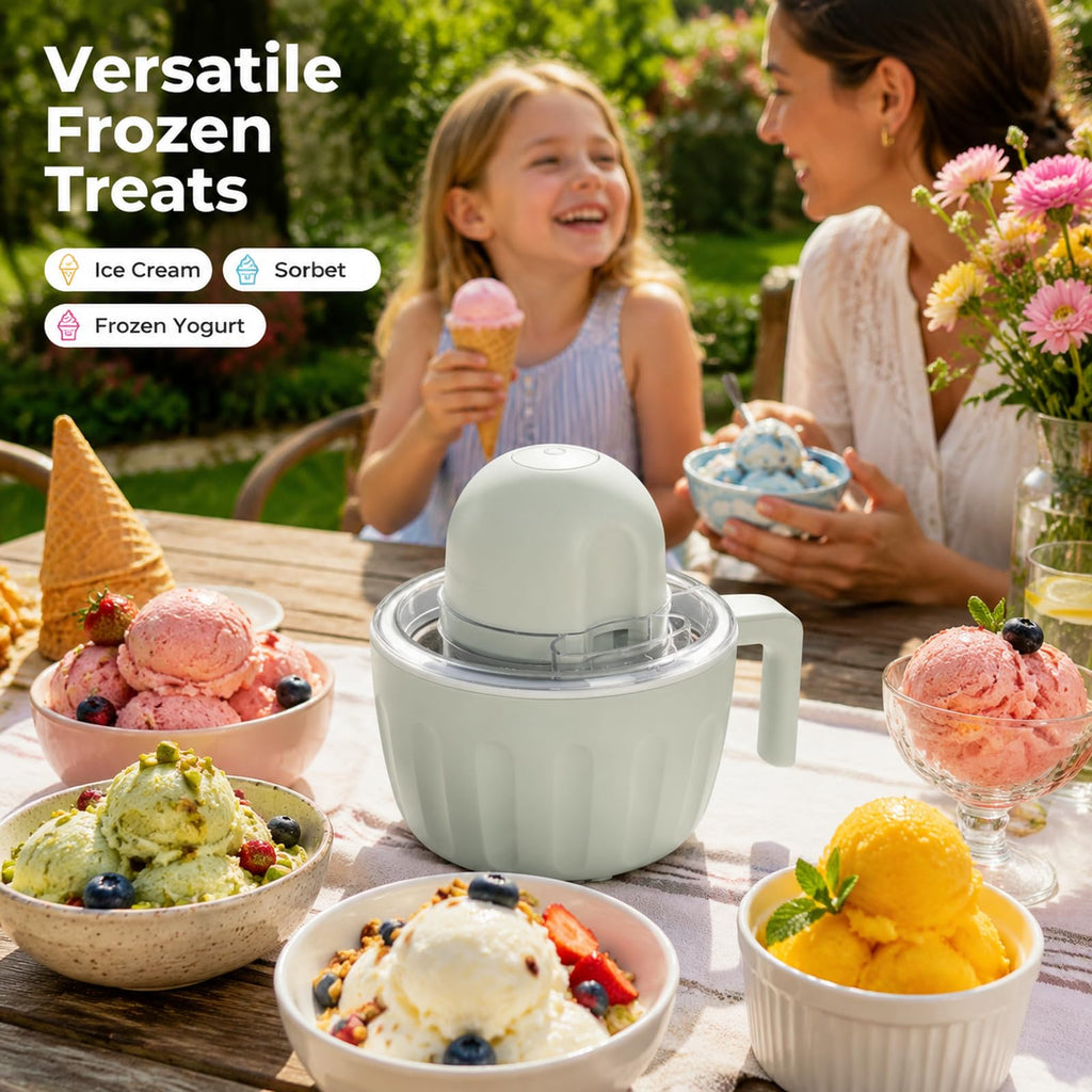 Swirl Cup Ice Cream Maker Mug, Rechargeable Mini Ice Cream Freezer Bowl | Portable Frozen Yogurt Sorbet Gelato Machine with Add-In Chute, Removable Cordless Homemade Ice Cream Maker for Family