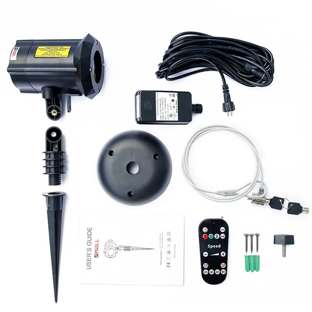 Red, Green and Blue Laser Christmas Projector Lights Outdoor, Motion Firefly with Remote Control and Cable Lock