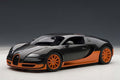 Bugatti Veyron Super Sport Edition Carbon Fiber Black With Oran1/18 Diecast Car Model by Autoart