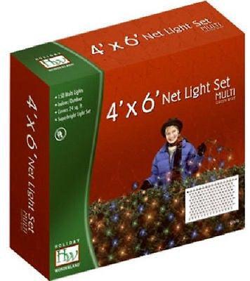 Inliten 48951-88 Holiday Wonderland 150 Count 4' x 6' Multi-Color Net Christmas Lights - Quantity of 6