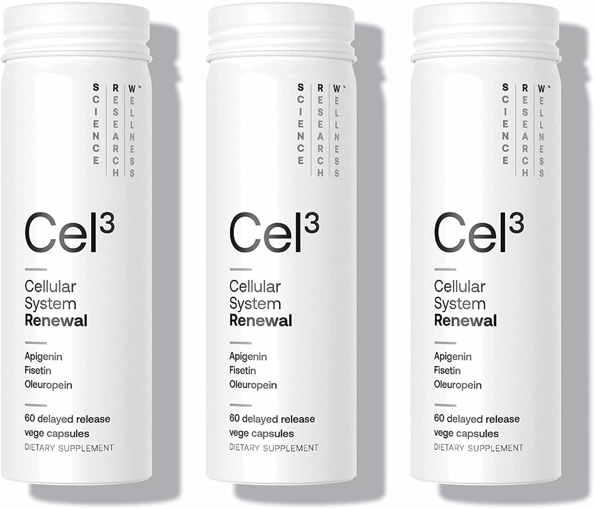 SRW Laboratories Cel³ Renewal | Supports Youthful Cell Function and Renewal, Eliminates Cellular Waste and Supports Healthy Aging | 180 Capsules