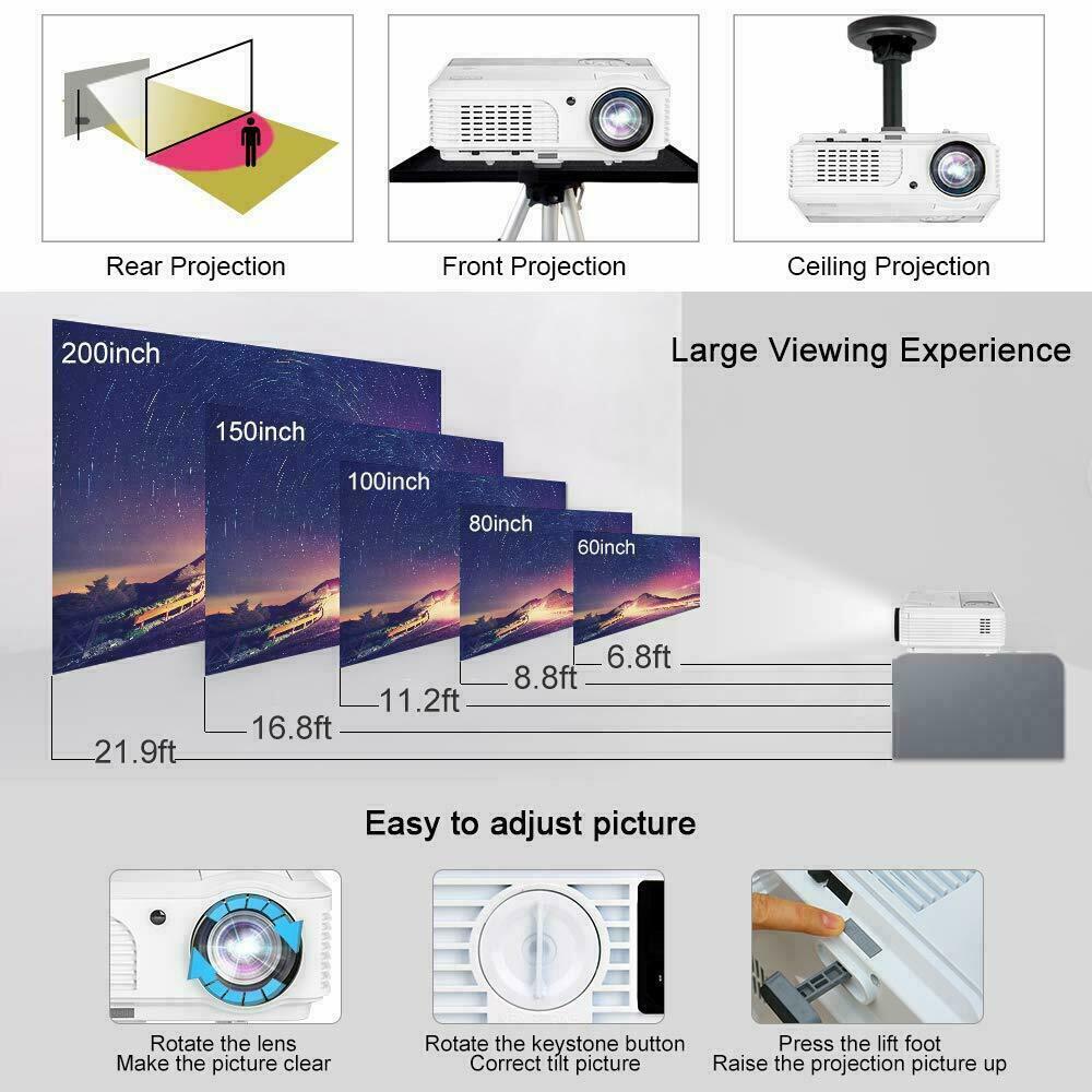 1080p android smart projector wifi home theater proyector movie video tv netflix