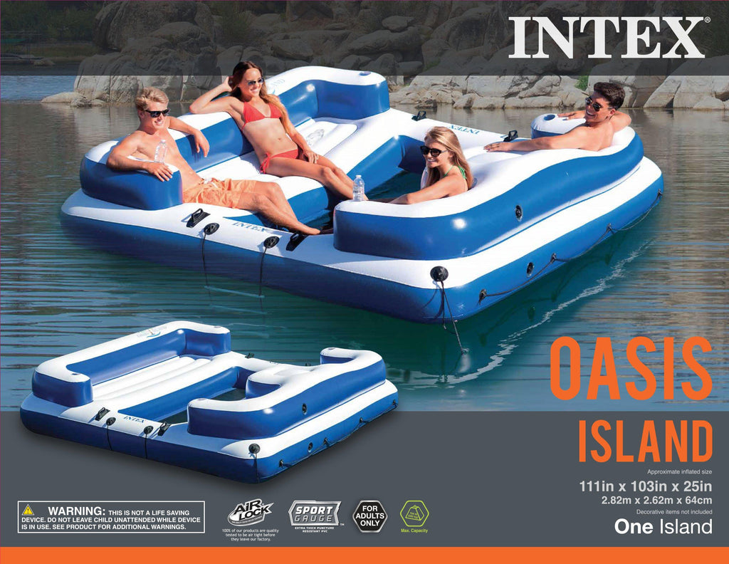 Oasis Island 5-Person LounRaft &amp;  Rapid Rider 4-Person Island