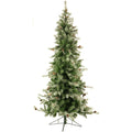 Fraser Hill Farm 6.5 Ft. Buffalo Fir Slim Artificial Christmas Tree with Multi-Color LED String Lighting