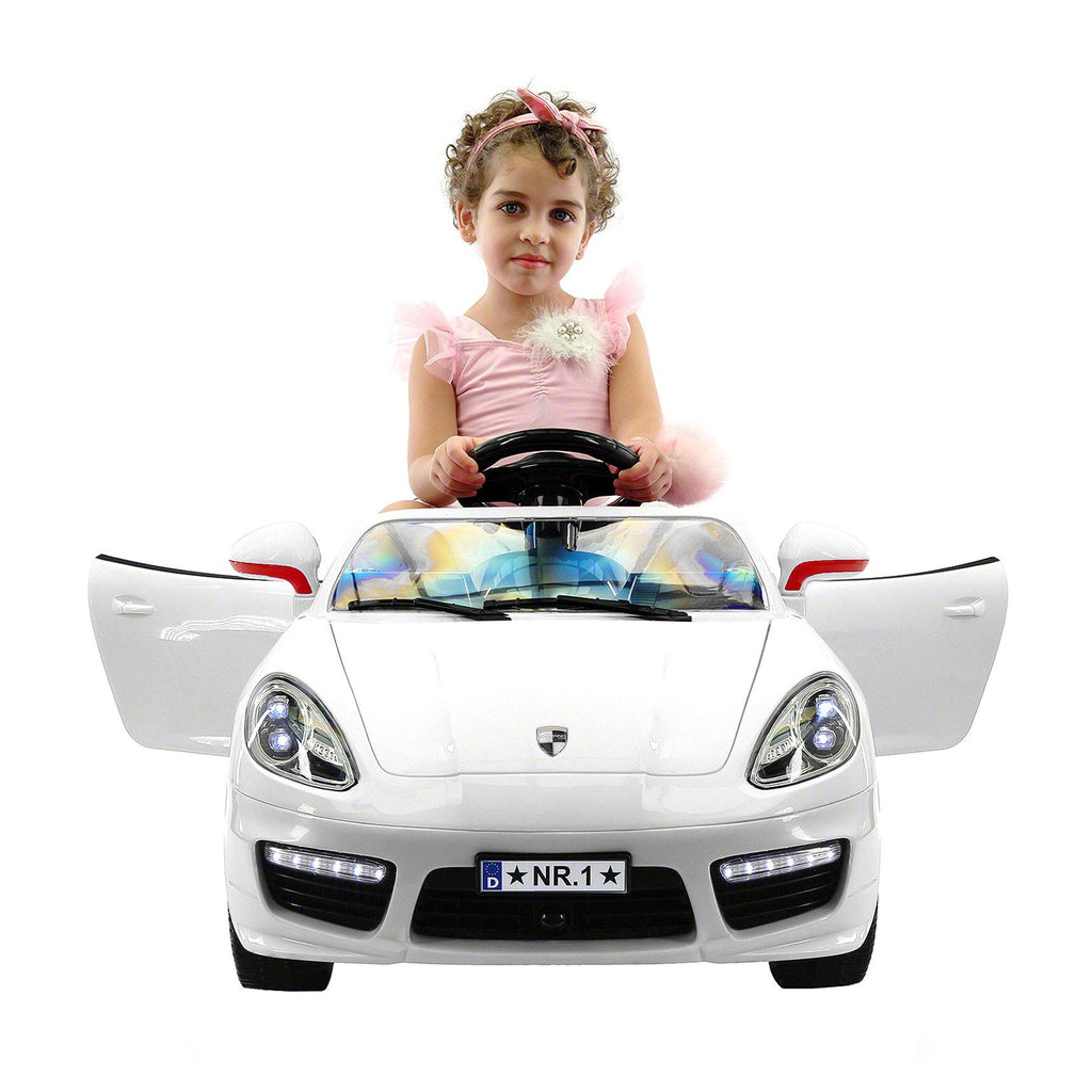 Kiddie Roadster 12V Kids Electric Ride-On Car with R/C Parental Remote | White