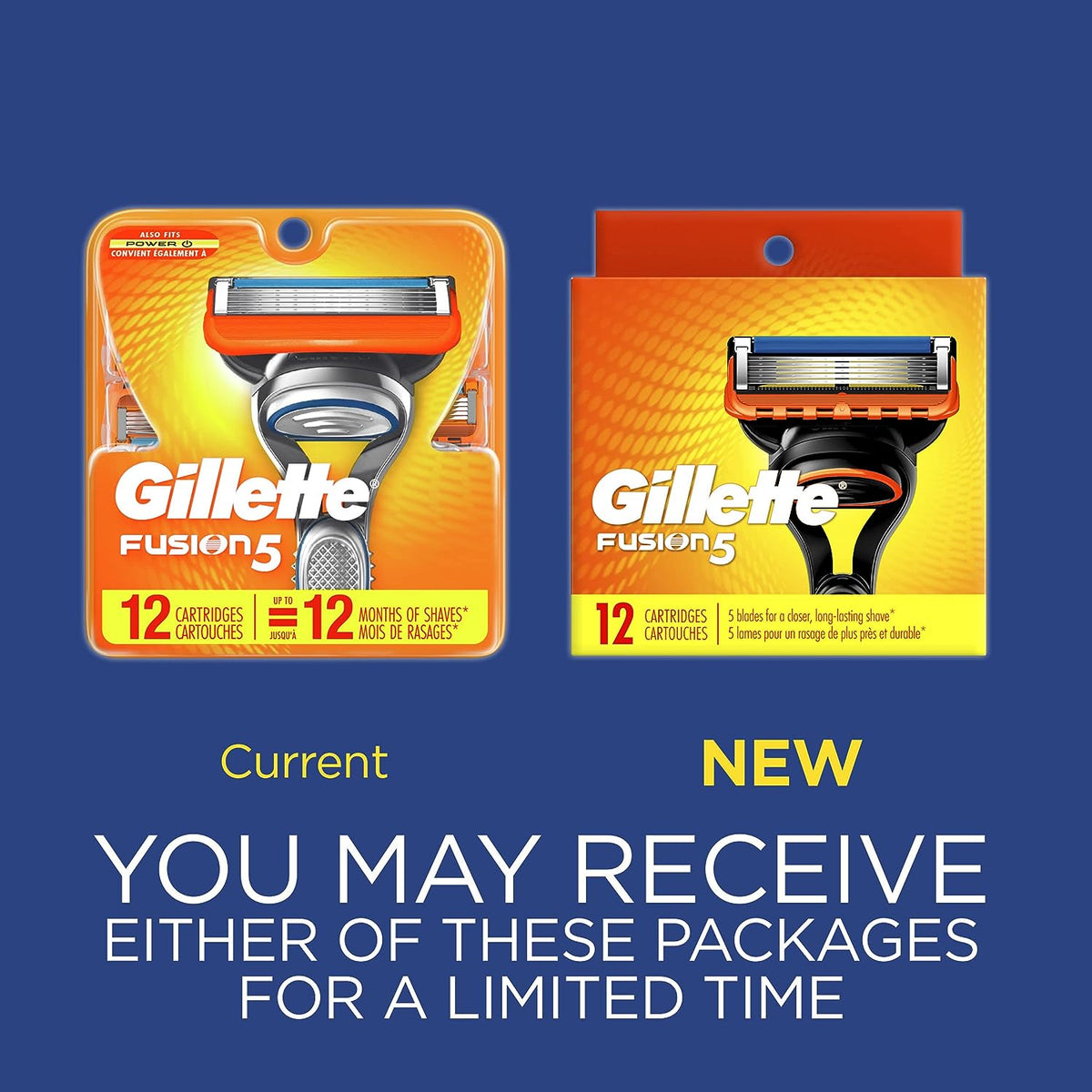 Gillette Fusion5 Mens Razor Blade Refills, 12 Count, Lubrastrip for a More Comfortable Shave