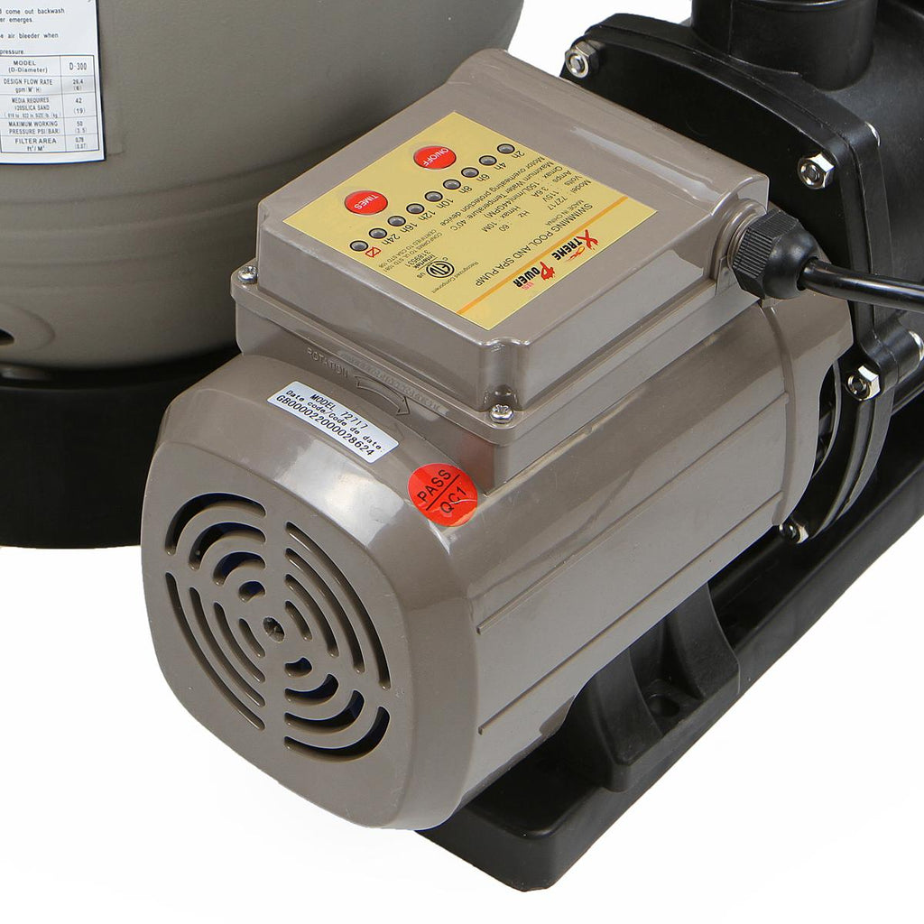 xtremepowerus 13" sand filter plus 3/4hp pool pump with timer aboveground self priming pool pump sand filter swimming pool