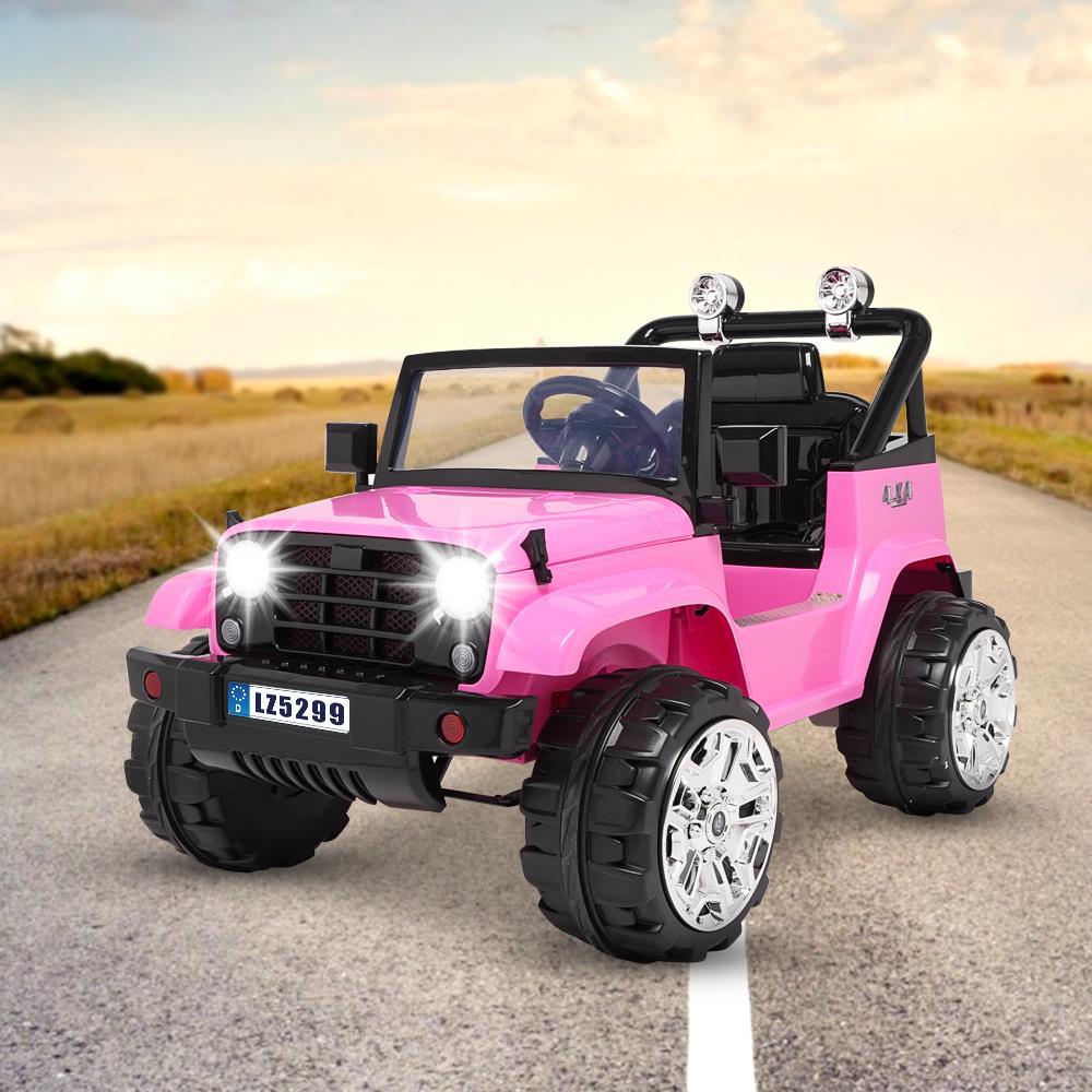 Zimtown Safety 12V Battery Electric Remote Control Car, Kids Toddler Ride On Cars Motorized Vehicles Toy Car, Wheels Suspension, Seat Belts, LED Lights and Realistic Horns Pink