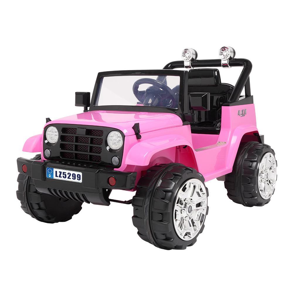 Zimtown Safety 12V Battery Electric Remote Control Car, Kids Toddler Ride On Cars Motorized Vehicles Toy Car, Wheels Suspension, Seat Belts, LED Lights and Realistic Horns Pink