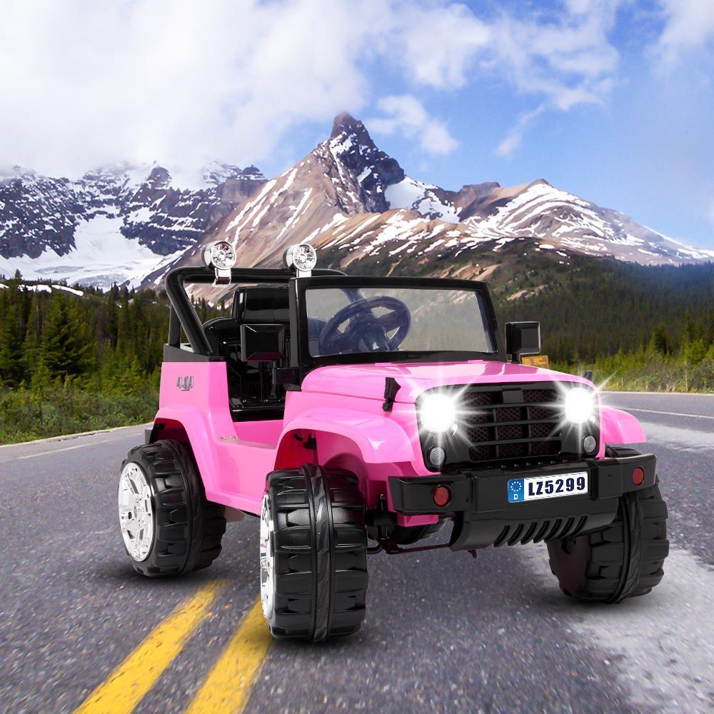 Zimtown Safety 12V Battery Electric Remote Control Car, Kids Toddler Ride On Cars Motorized Vehicles Toy Car, Wheels Suspension, Seat Belts, LED Lights and Realistic Horns Pink