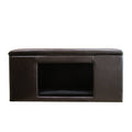 HomePop Leatherette Button Tufted Bench Pet Bed, Brown