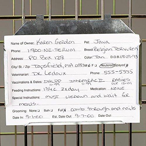 4 X 6 Metal Kennel Card Holders Display Pet Care ID Info Vet Dog Shelter Rescue