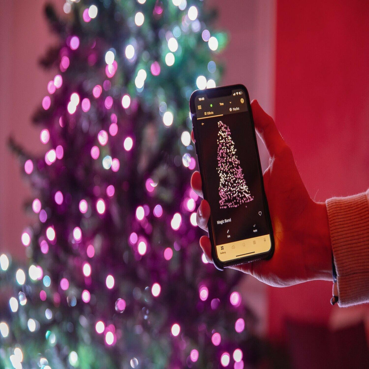 Twinkly 7.5ft Pre Lit App Controlled Artificial Christmas Tree w 400 RGB+W LEDs