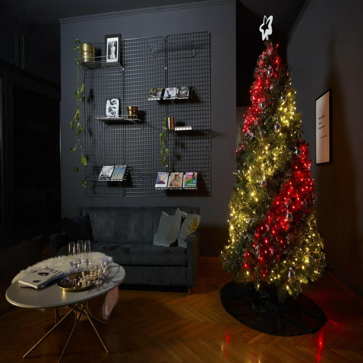 Twinkly 7.5ft Pre Lit App Controlled Artificial Christmas Tree w 400 RGB+W LEDs