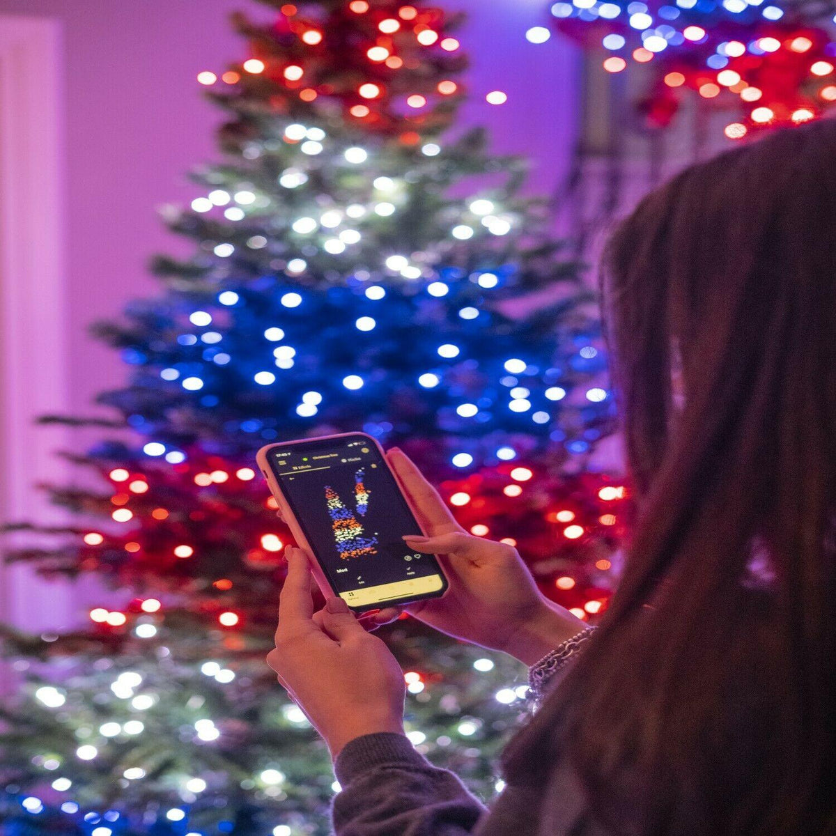 Twinkly 7.5ft Pre Lit App Controlled Artificial Christmas Tree w 400 RGB+W LEDs