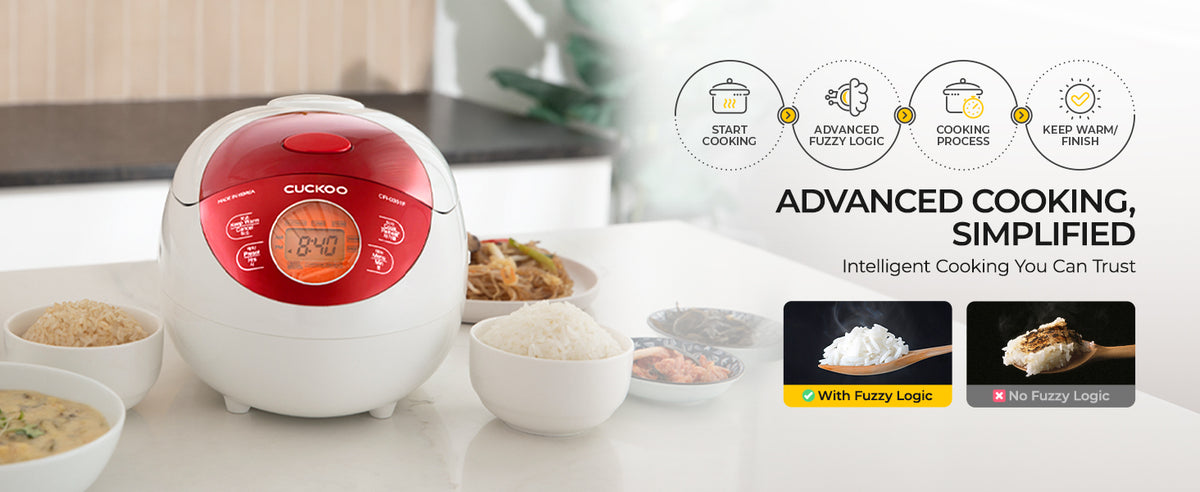 Micom Rice Cooker 3 Cup Uncooked / 6 Cup Cooked, Korean Fuzzy Logic Rice Cooker Small with Delay Timer & Keep Warm Setting, Versatile Food Steamer with Non-Stick Inner Pot, Red (CR-0351F)