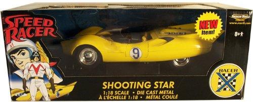 Racer X Shooting Star Speed Racer Yellow Classic Cartoon Diecast Car 1:18 Die-Cast  Toy Collectible