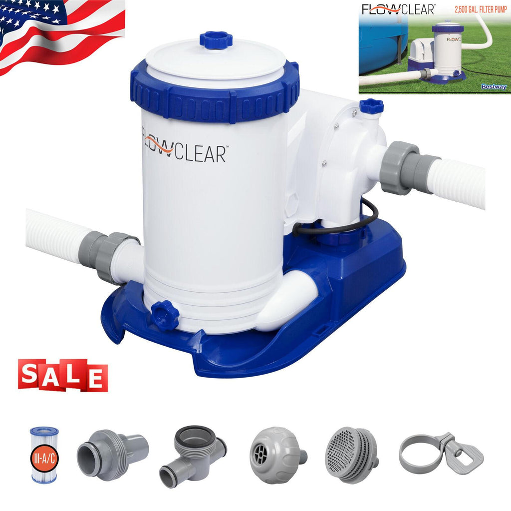 58392e 2500 gph above ground swimming pool cartridge water filter pump system us