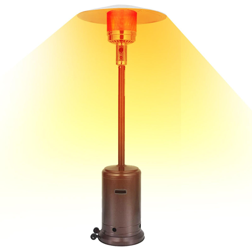 46000 BTU Commercial B-ronze Outdoor Patio Heater With Wheels, 87-in