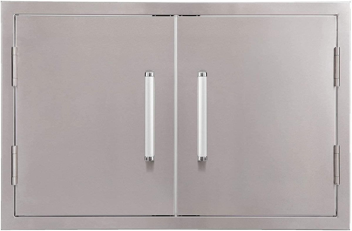Outdoor Kitchen Double Access Doors,33X22 Inch BBQ Grill Doors,Full 304