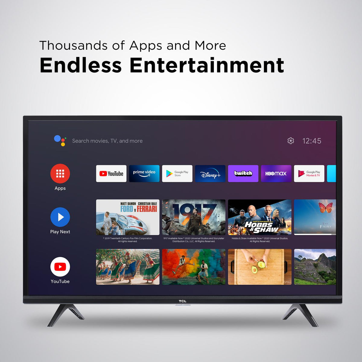 tcl 40" class 1080p fhd led android smart tv 3 series 40s330