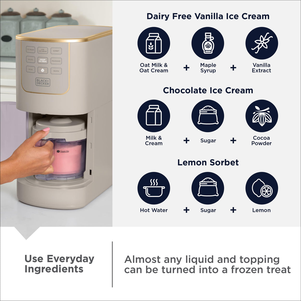 Ice Cream Maker for Families & Kids – Make Protein, Keto & Dairy-Ice Cream, Gelato & Milkshakes at Home – Easy Creamy Pint Machine with Mix-Ins