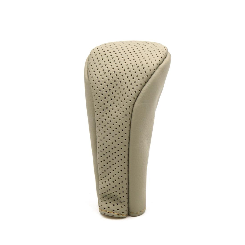 Leather Zipper Closure Car Auto Gear Shift Knob Shifter Cover Protector Gray