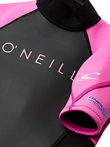 ONeill Wetsuits Youth Reactor-2 2mm Back Zip Short Sleeve Spring Wetsuit, Black/Berry, 6