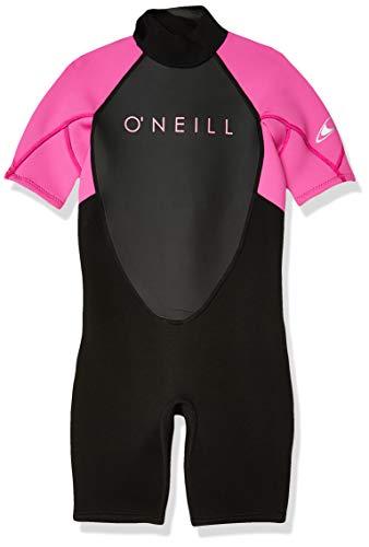 ONeill Wetsuits Youth Reactor-2 2mm Back Zip Short Sleeve Spring Wetsuit, Black/Berry, 6