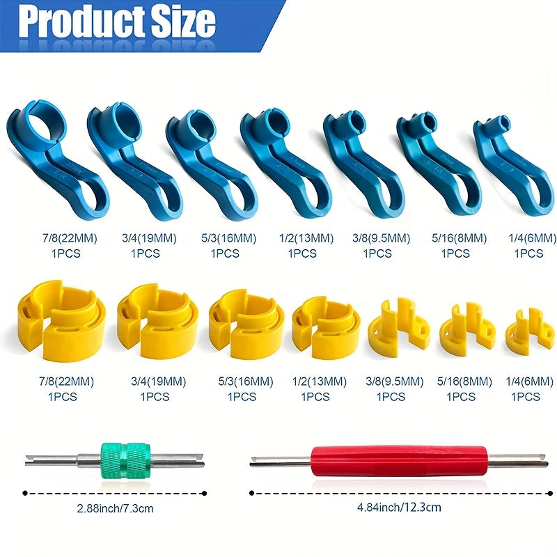 16PCS Fuel Line Disconnect Removal Tool Set,1/4 5/16 3/8 1/2 5/8 3/4 7/8 Inch   Disconnect Tool Kit For Auto Repair Tools
