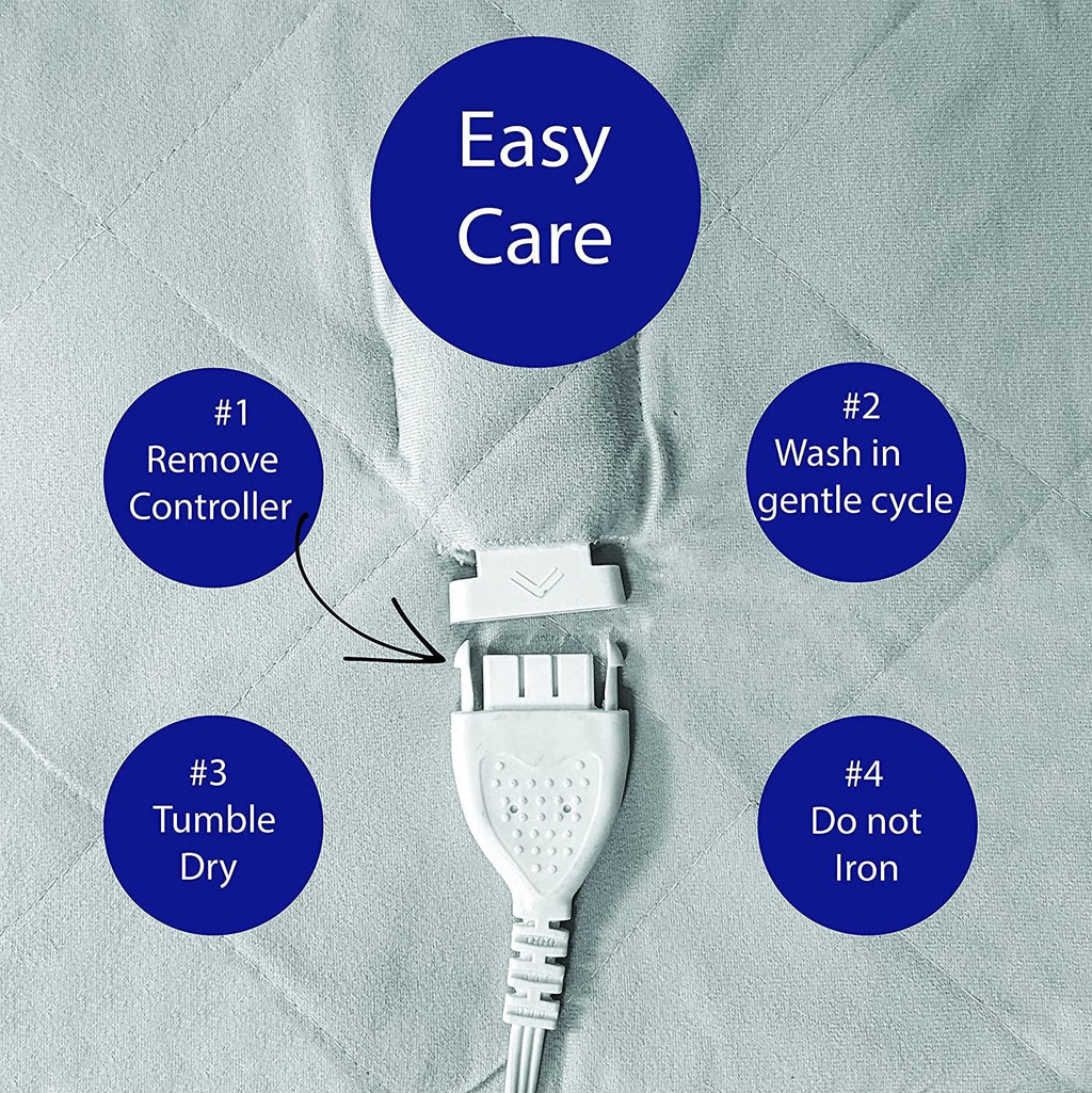 Queen-Size Heated Electric Blanket with Sherpa, Machine Wash &amp; Dry, Timer &amp; Safety Shutoff, 90Lx84W, Slate Grey