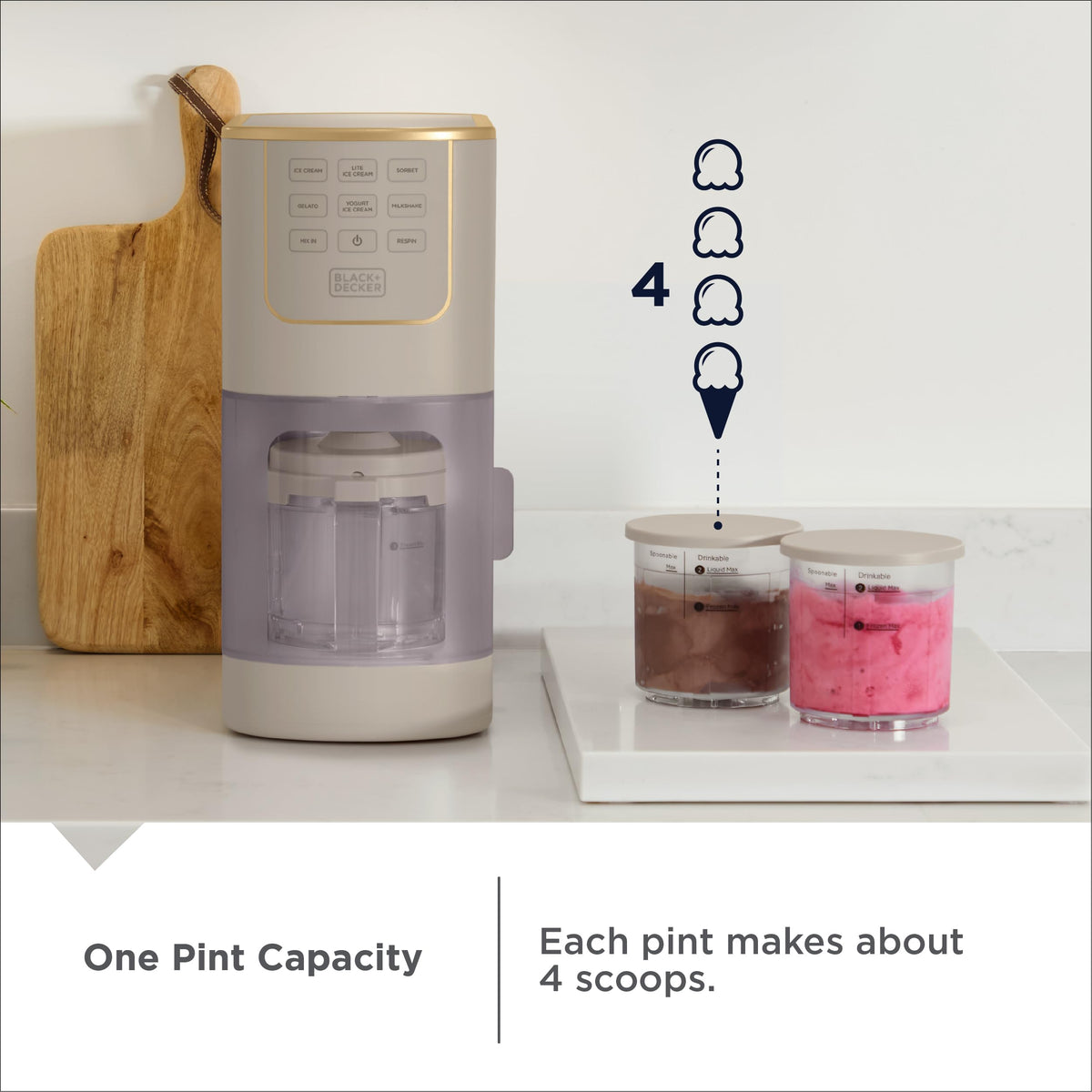 Ice Cream Maker for Families & Kids – Make Protein, Keto & Dairy-Ice Cream, Gelato & Milkshakes at Home – Easy Creamy Pint Machine with Mix-Ins